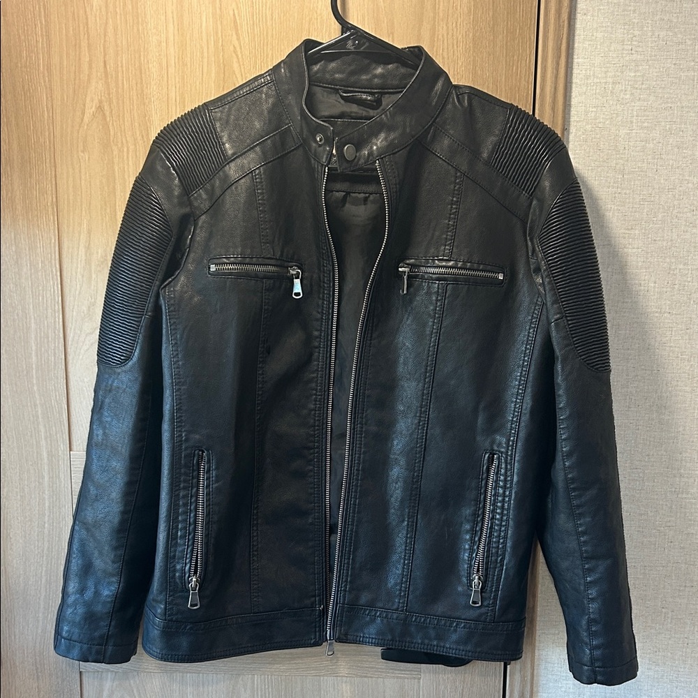 Boys First Wave Black Leather Jacket